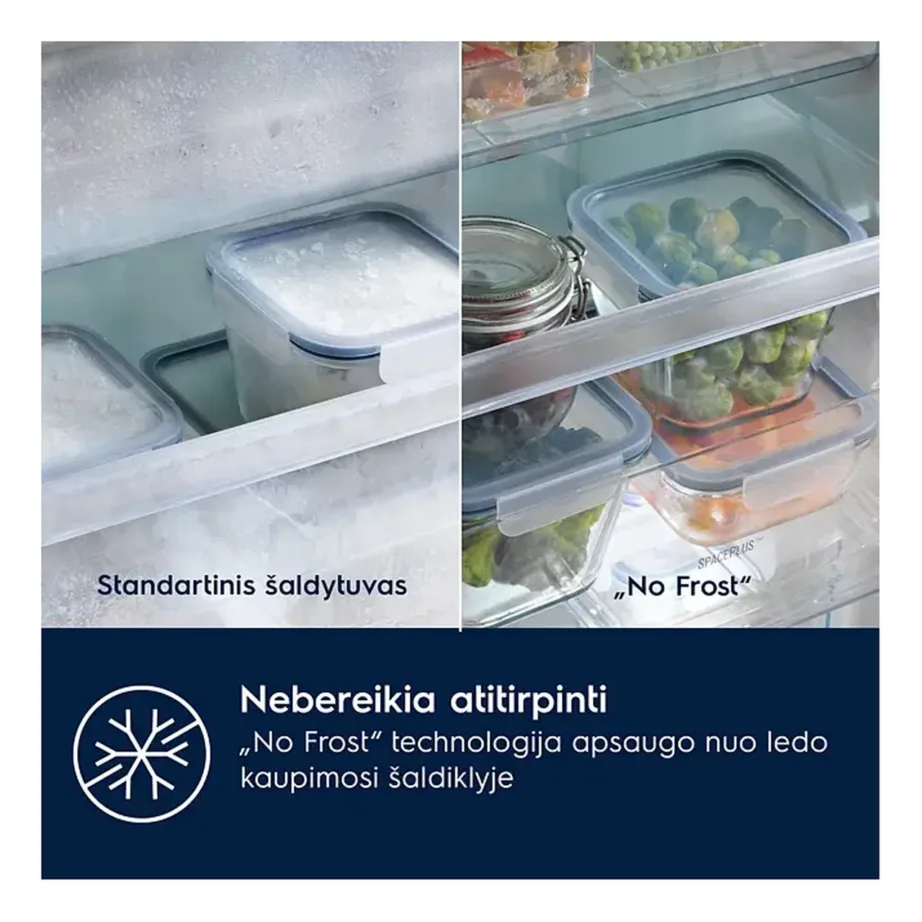 Integreeritav No Frost sügavkülmik Electrolux KUN7NE18S, 204 l, 60 cm, E energiaklass, inverterkompressor, 35 dB, 6 sahtlit, puutejuhtimine, kiirkülmutus, avatud ukse heliinfo, ümber tõstetav uks – 4
