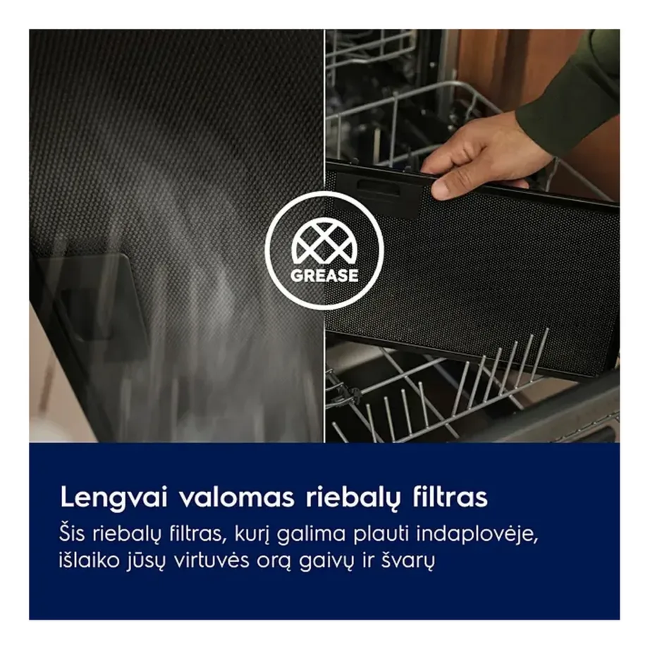 Integreeritav teleskoopõhupuhasti 60 cm ELECTROLUX LFP536X, roostevaba teras, LED valgustus, 250–600 m3/h, 150 mm toru, energiatõhusus C, 49–68 dB – 4