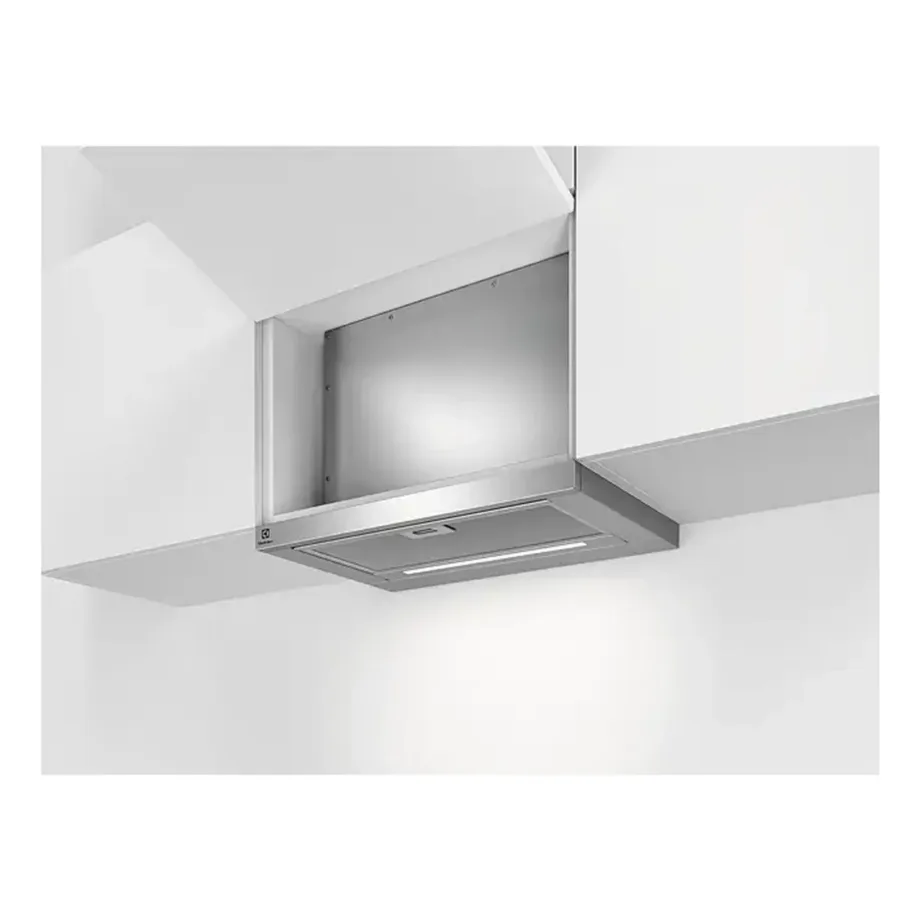 Integreeritav väljatõmmatav õhupuhasti 60 cm ELECTROLUX LFP616X, roostevaba teras, hõbedane, kanaliga ühendatav, LED-valgustus, max õhuhulk 600 m³/h, energiaklass A – 9