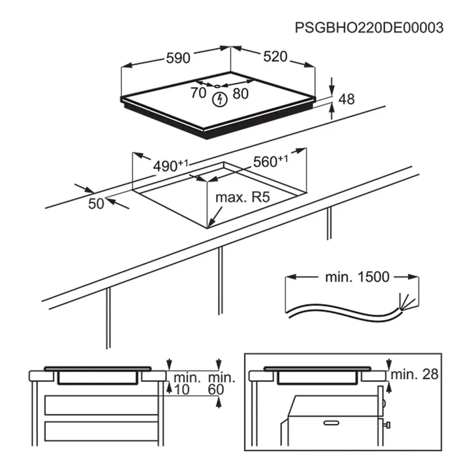 Induktsioonpliidiplaat 60 cm puutejuhtimisega ELECTROLUX LIB60420CK, 4 keeduala, Power Booster, laste lukk, must, 6900 W – 10