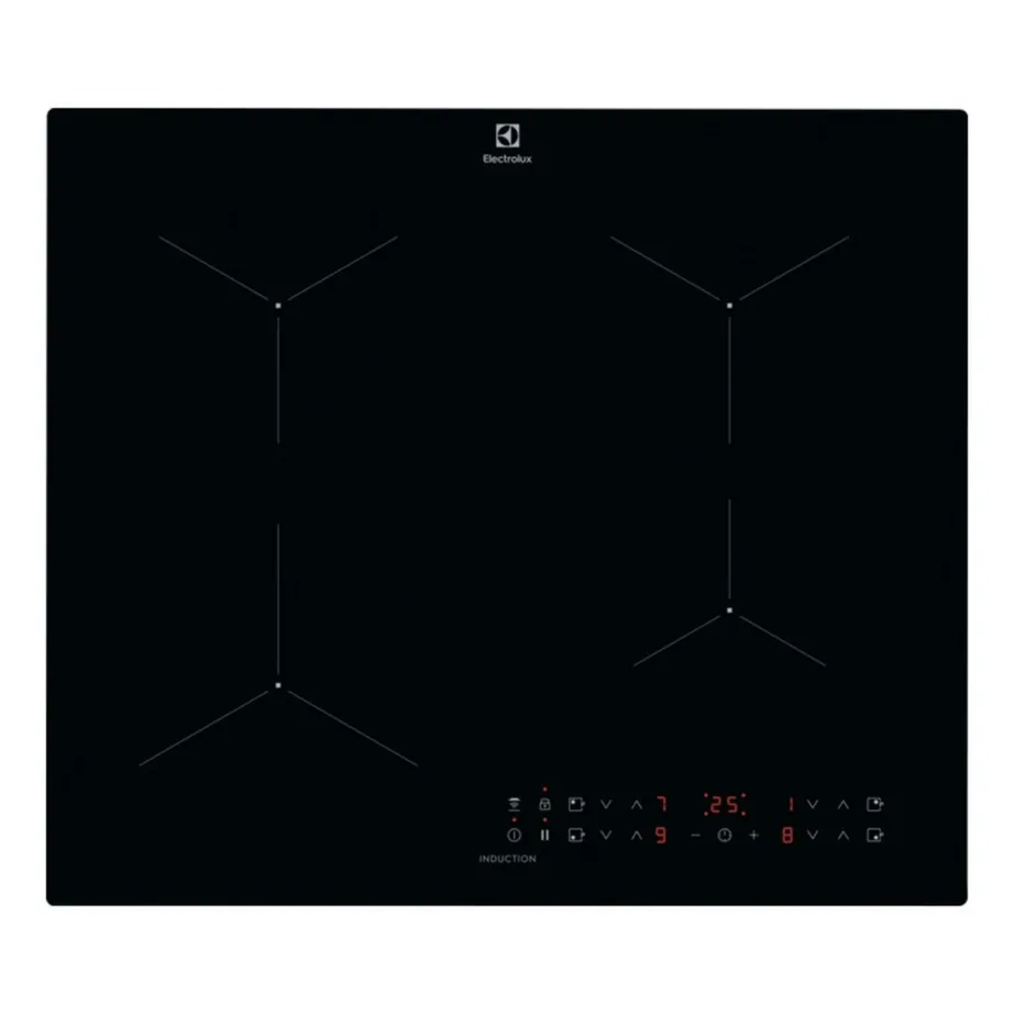 Induktsioonpliidiplaat 60 cm Hob2Hoodiga ELECTROLUX LIL61434C, 4 tsooni, puutetundlik juhtimine, taimer, PowerBoost, lapselukk, must klaaskeraamika, tööpinnale paigaldatav, 3650 W