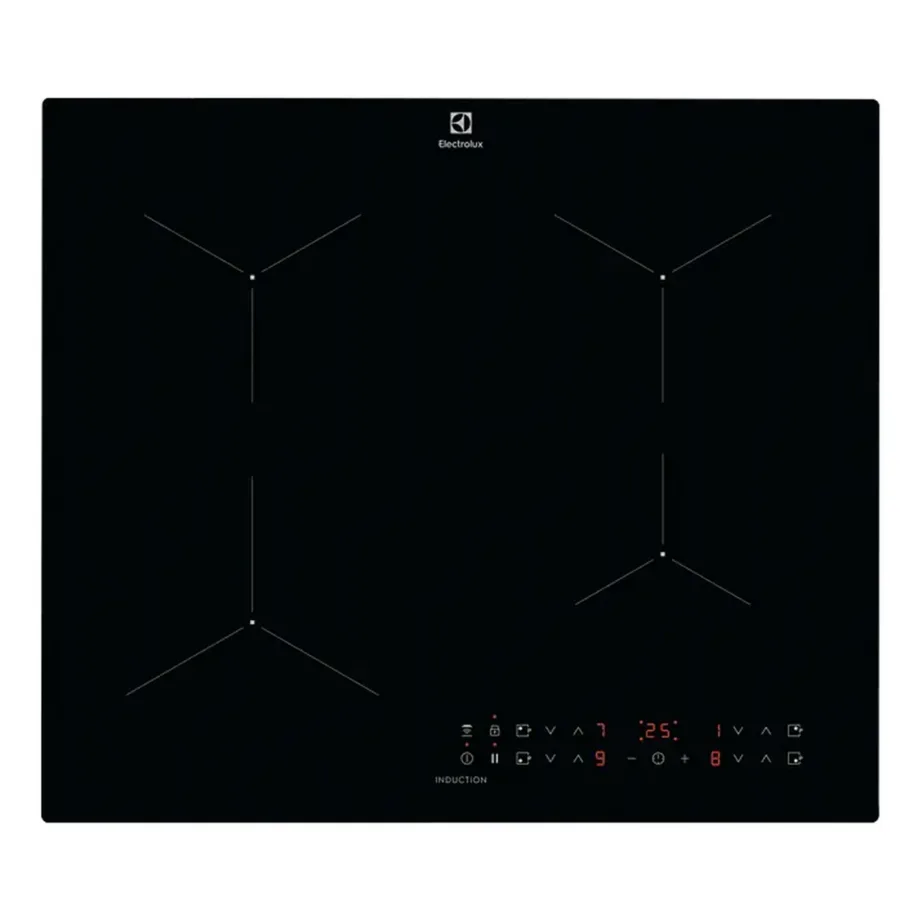 Induktsioonpliidiplaat 60 cm Hob2Hoodiga ELECTROLUX LIL61434C, 4 tsooni, puutetundlik juhtimine, taimer, PowerBoost, lapselukk, must klaaskeraamika, tööpinnale paigaldatav, 3650 W – 3