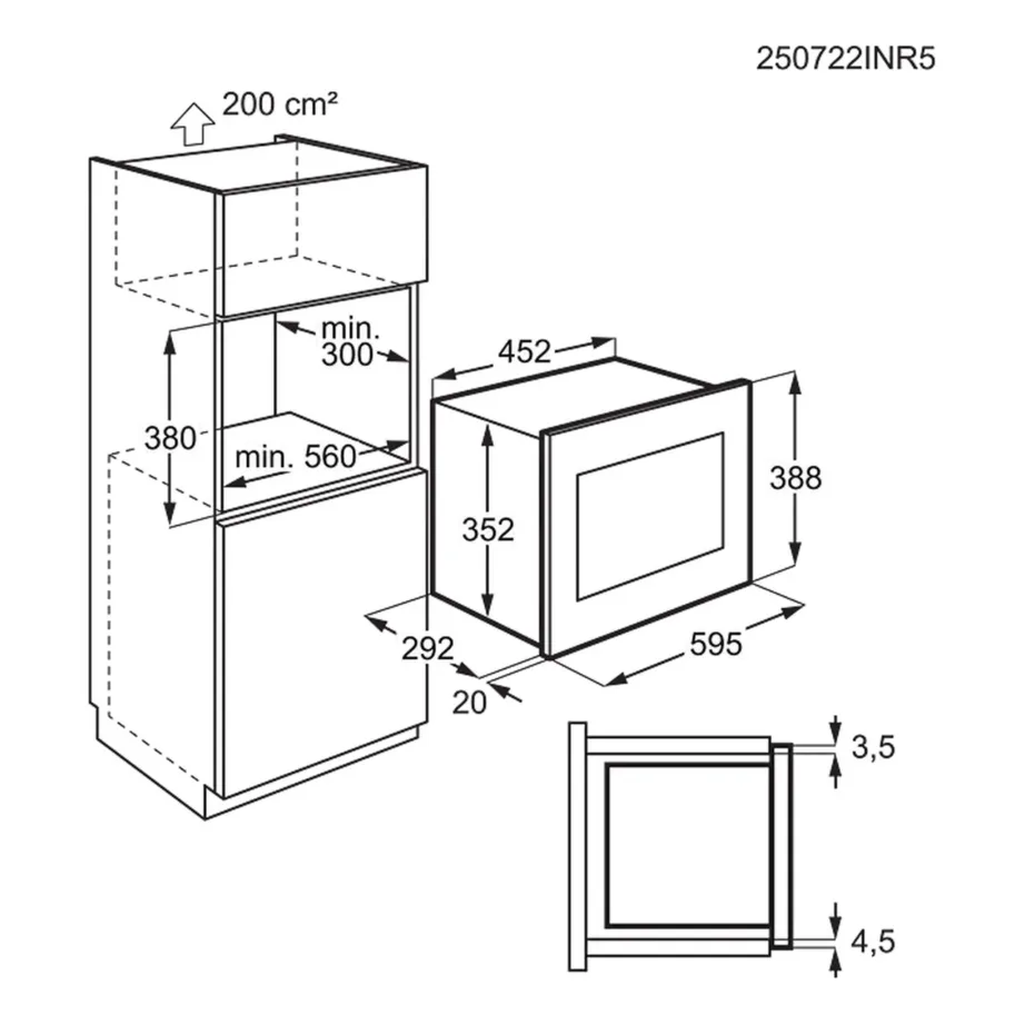Integreeritav mikrolaineahi ilma grillita Electrolux LMS2203EMK, 20 l, 700 W, elektrooniline juhtimine LCD-ga, roostevabast terasest sisemus, 5 võimsusastet, 8 automaatprogrammi, must – 4