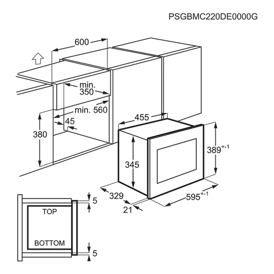 Integreeritav mikrolaineahi 20 l 700 W ELECTROLUX LMS2203EMX, roostevaba teras/must, ilma grillita, elektrooniline juhtimine LCD-ga, 5 võimsustaset, 8 automaatprogrammi, lapselukk – 6