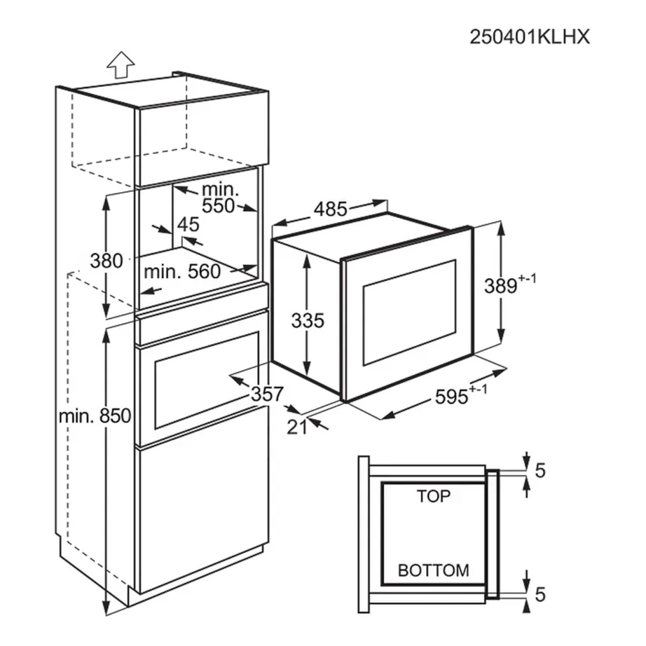 Integreeritav mikrolaineahi grilliga ELECTROLUX LMS4253TMK, 25 l, 900 W mikrolaine, 1000 W grill, puutejuhtimine LCD-ekraaniga, roostevabast terasest siseosa, must – 5