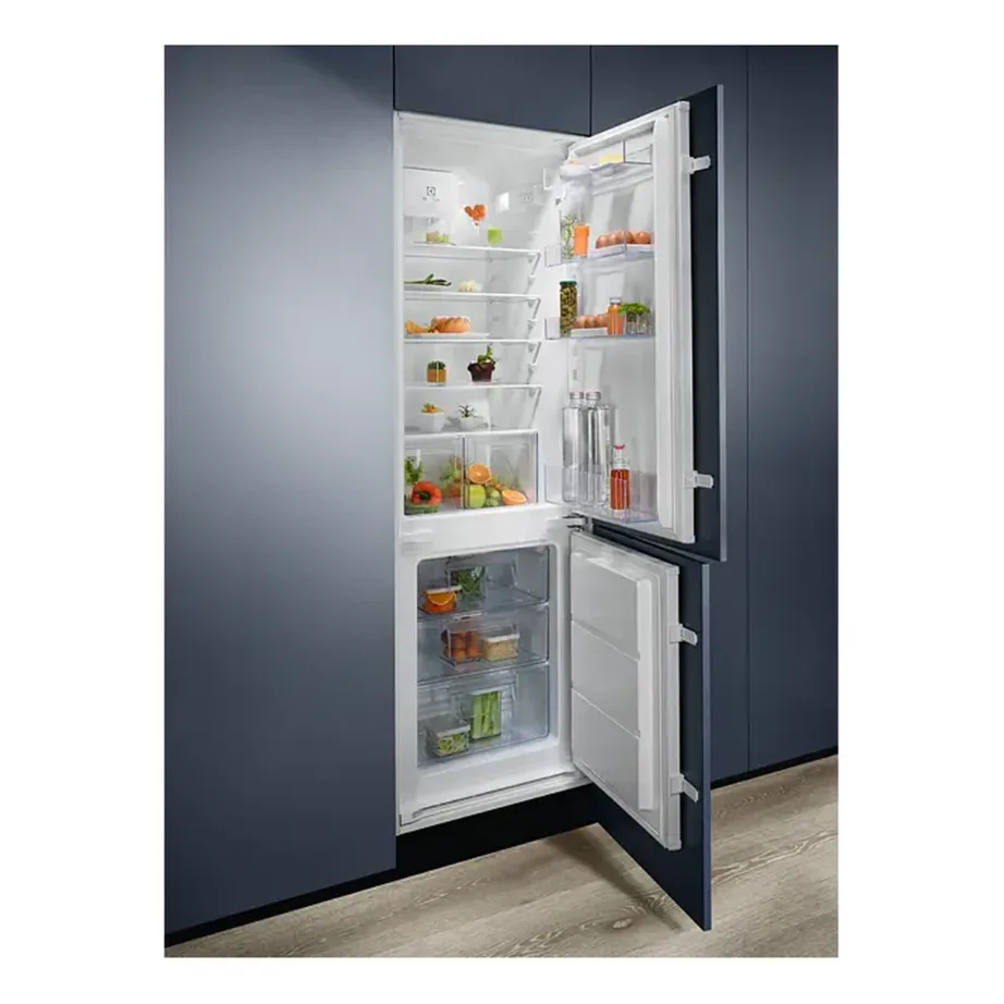 Integreeritav külmik-sügavkülmik ColdSense ja DynamicAir tehnoloogiaga ELECTROLUX LND5FE18S, 196 l + 73 l, inverterkompressor, 180 cm kõrgus, 55 cm laius, liughinged, LED-valgustus, E-kl - 3