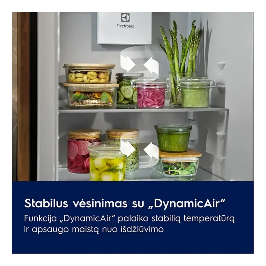 Integreeritav külmik-sügavkülmik ColdSense ja DynamicAir tehnoloogiaga ELECTROLUX LND5FE18S, 196 l + 73 l, inverterkompressor, 180 cm kõrgus, 55 cm laius, liughinged, LED-valgustus, E-kl - 6