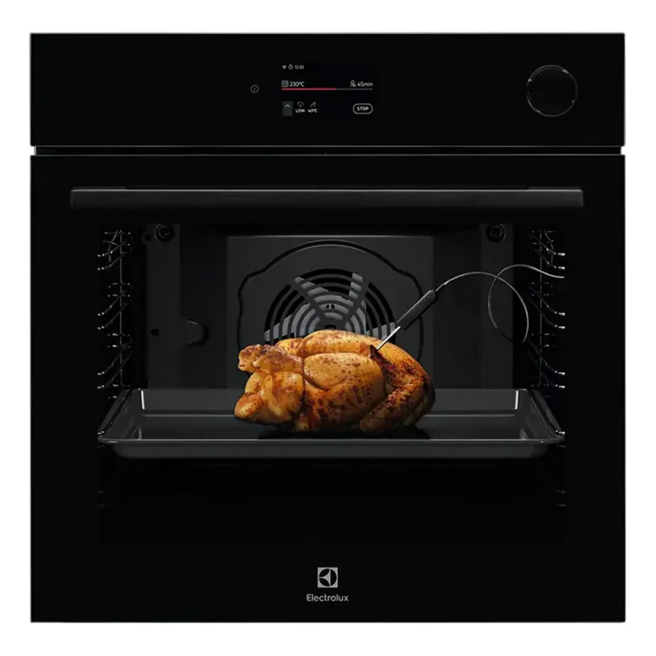 Integreeritav auru- ja pürolüüsiahju Electrolux LOC9P3XZ, 60 cm, 72 l, SteamCrisp, 21 funktsiooni, 75 automaatprogrammi, lihatermomeeter, Wi‑Fi, puutejuhtimine, A++, must klaas – 5