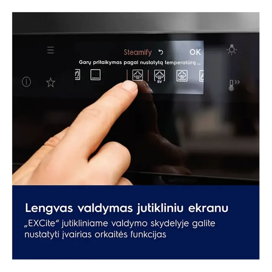 Pürolüütiline integreeritav elektriahi ELECTROLUX LOE8P38Z, 72 L, A+, 60 cm, must, puutetundlik TFT ekraan, 15 küpsetusrežiimi, 99 automaatprogrammi, teleskoopsiinid – 4