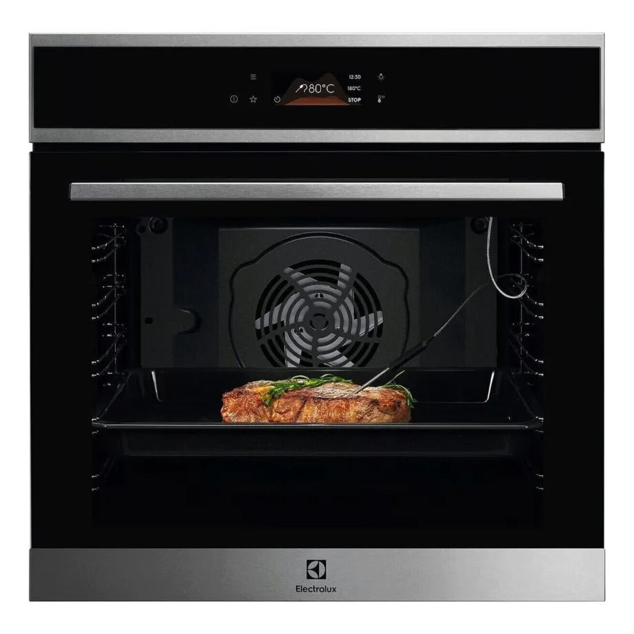 Pürolüütiline integreeritav elektriahi maht 72 l ELECTROLUX LOE8P39X, 60 cm, A+ energiaklass, puutetundlik TFT ekraan, lihatermomeeter, 171 automaatprogrammi, roostevaba/must