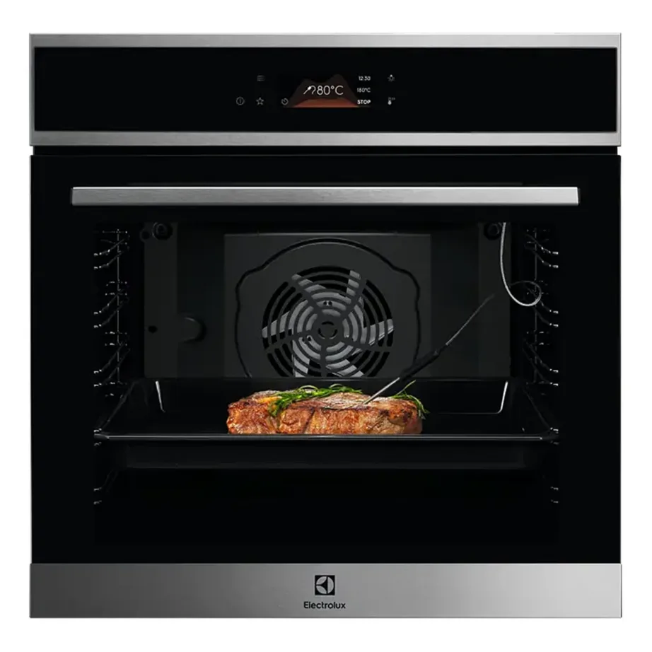 Pürolüütiline integreeritav elektriahi maht 72 l ELECTROLUX LOE8P39X, 60 cm, A+ energiaklass, puutetundlik TFT ekraan, lihatermomeeter, 171 automaatprogrammi, roostevaba/must – 2