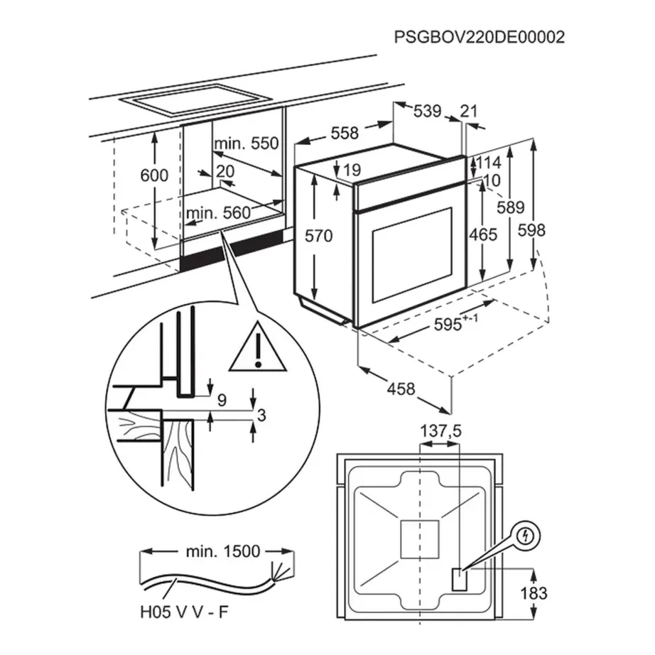 Integreeritav elektriahi AquaClean puhastuse ja konvektsiooniga ELECTROLUX LOF3H10BK, 65 l, A energiaklass, 60 cm, grill, 1-tasandilised teleskoopsiinid, must – 11