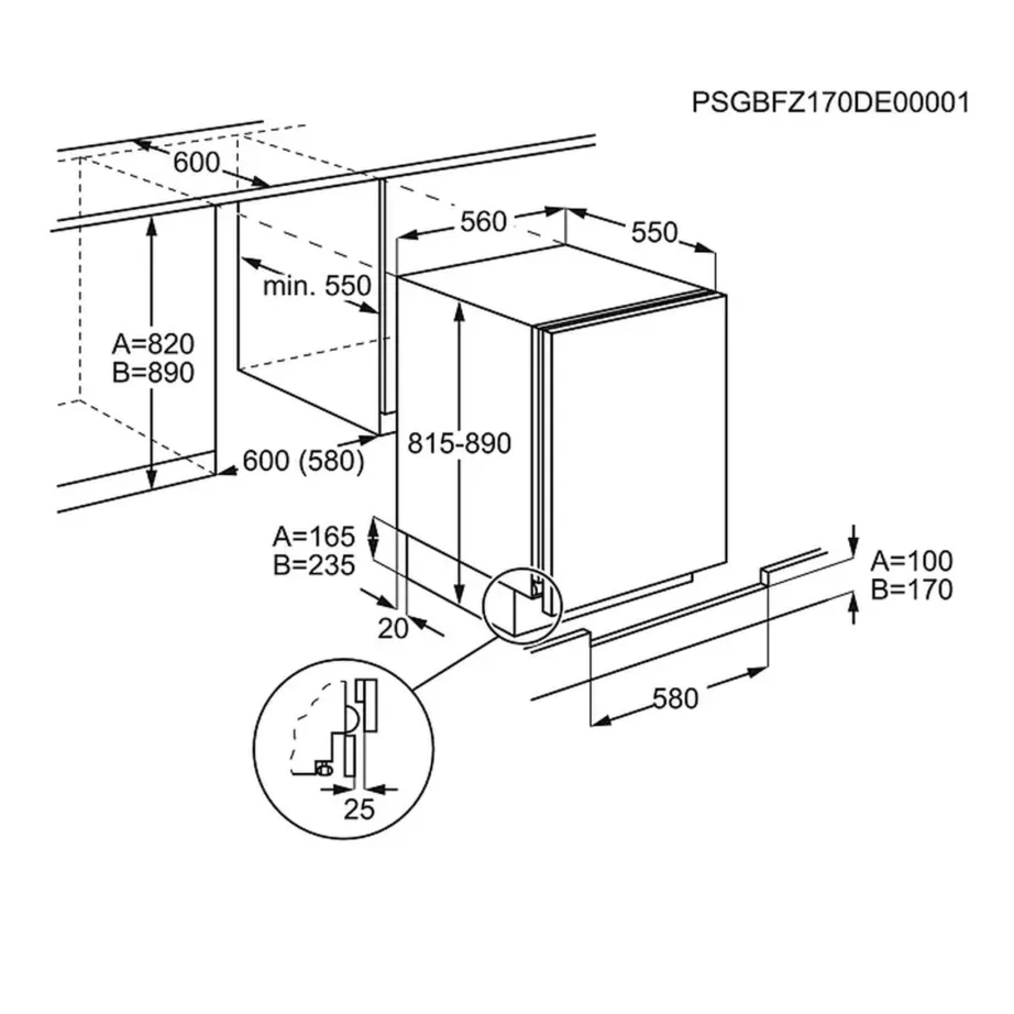 Integreeritav sügavkülmik pliidi alla 95 l Electrolux LYB2AE82S, 60 cm, E-kl, FastFreeze, 39 dB, mehaaniline juhtimine, 4 sahtlit – 3