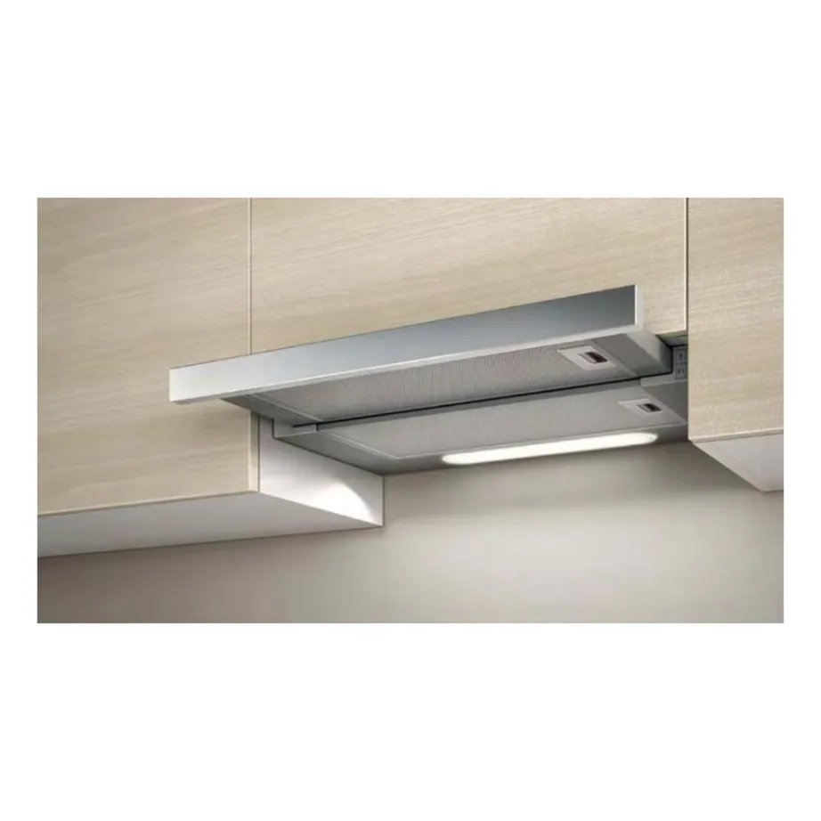 Integreeritav teleskoopõhupuhasti LED-valgustusega Elica Elite 14 Lux GRIX/A/50, 50 cm, roostevaba teras, väljatõmme, 304 m³/h, Ø120 mm, mehaaniline juhtimine