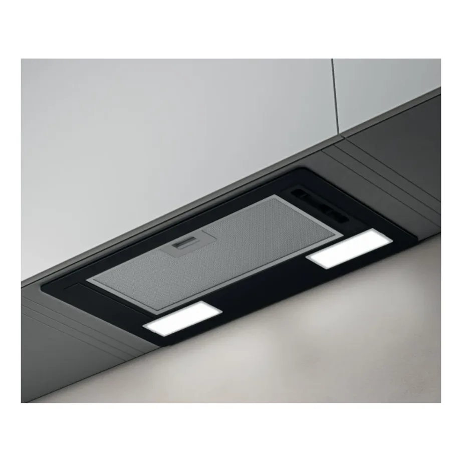 Integreeritav õhupuhasti LED-valgustusega Elica ERA BL/A/52, 50 cm, 224 m3/h, mehaaniline liugur, plastviimistlus, must, ø120 mm toru