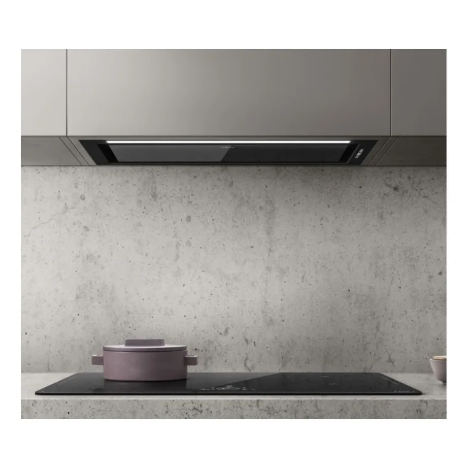 Integreeritav õhupuhasti Wi-Fi ja LED-valgustusega Elica Hidden ADV Plus BLGL/A/52, 60 cm, 640 m³/h, must, roostevaba teras/klaas, juhtmevaba ühendus pliidiplaadiga, A-klassi energiatõhusus – 3