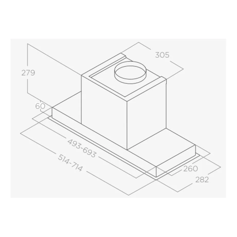 Integreeritav õhupuhasti Wi-Fi ja perimeertõmbega ELICA HIDDEN ADV PLUS BLGL/A/72, 80 cm, 640 m3/h, A-klassi, must klaas/roostevaba teras, LED-valgustus, väljatõmme – 2