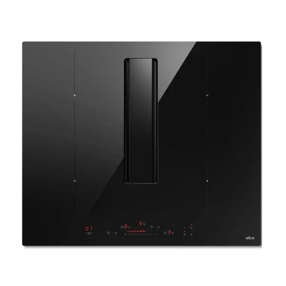 Induktsioonpliit sisseehitatud õhupuhastiga Elica NikolaTesla Alpha B BL/A/60, 60 cm, 4 tsooni, duct out, 7200 W, A-klassi, Green Induction 25% väiksema energiakuluga, must