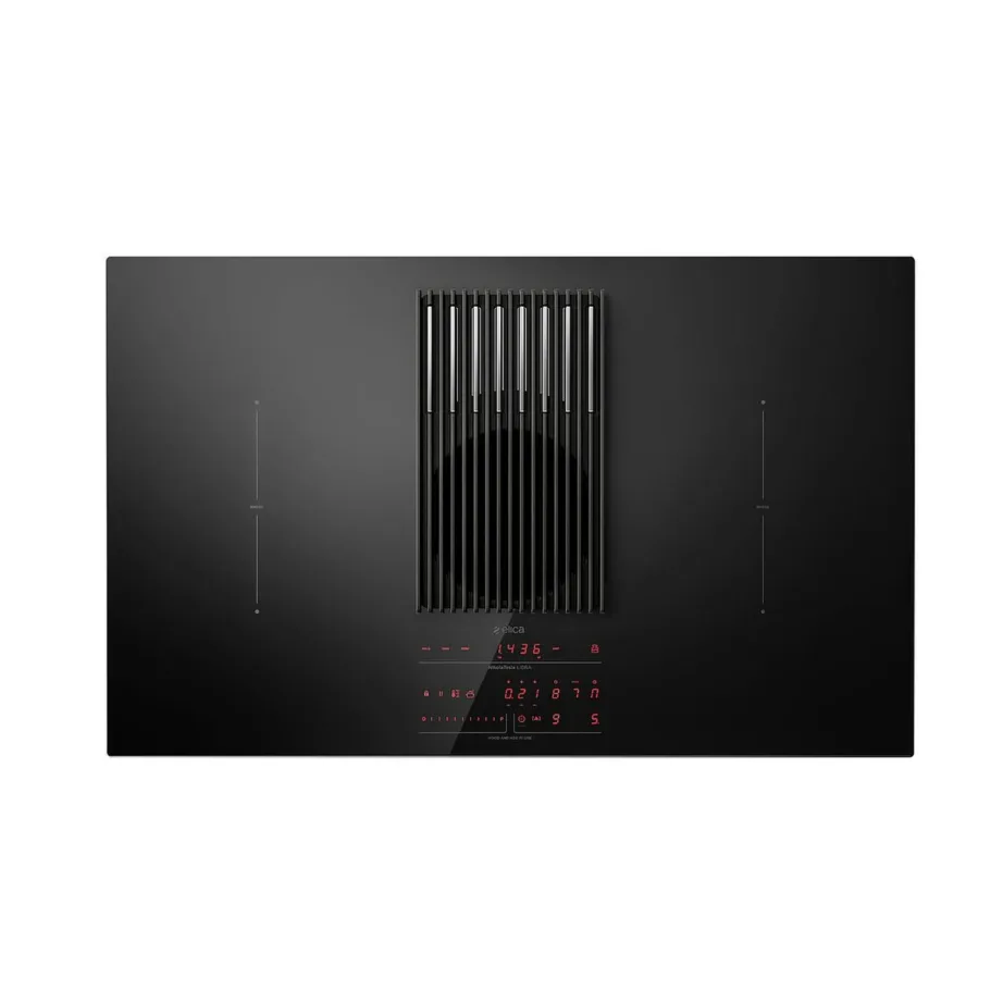 Induktsioonpliidiplaat koos õhupuhastiga ja kaaluga ELICA NIKOLATESLA LIBRA BL/F/83, 83 cm, 4 tsooni, 2xBridge, puutetundlik juhtimine, recirkulatsioon, keraamiline filter, lapselukk, 7400 W, must