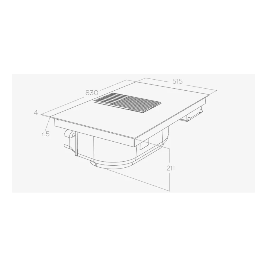 Integreeritav induktsioonpliit õhupuhastiga ja kaaluga ELICA NikolaTesla Libra EVO BL/A/83, 83 cm, 4 tsooni, 2xBridge, 7200 W, klaaskeraamika, A+, must – 2
