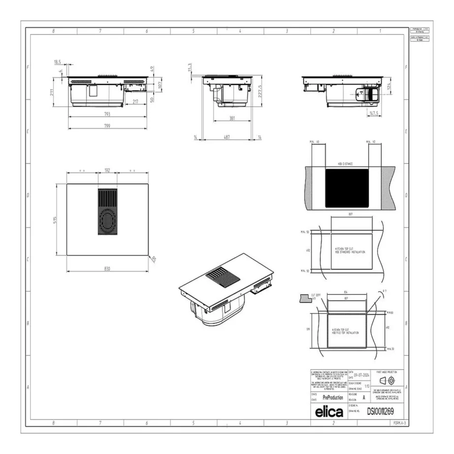 Integreeritav induktsioonpliit õhupuhastiga ja kaaluga ELICA NikolaTesla Libra EVO BL/A/83, 83 cm, 4 tsooni, 2xBridge, 7200 W, klaaskeraamika, A+, must – 3