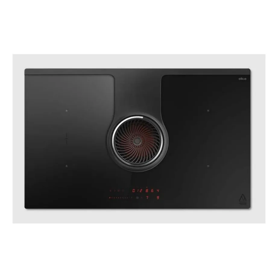 Induktsioonpliidiplaat õhupuhastiga 80 cm Elica NikolaTesla One Evo BL/A/83, 4 keedutsooni, 7200 W, A++, recirkulatsioon ja väljatõmme, must vitrokeramika, puuteslider