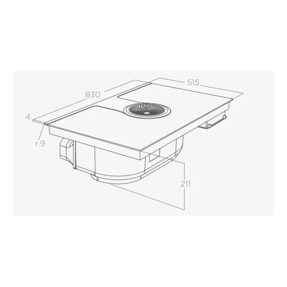 Integreeritav induktsioonpliit sisseehitatud õhupuhastiga ELICA NIKOLATESLA ONE HP RAW BR/A/83, 83 cm, 4 tsooni, 2xBridge, A++ energiaklass, must matt – 2