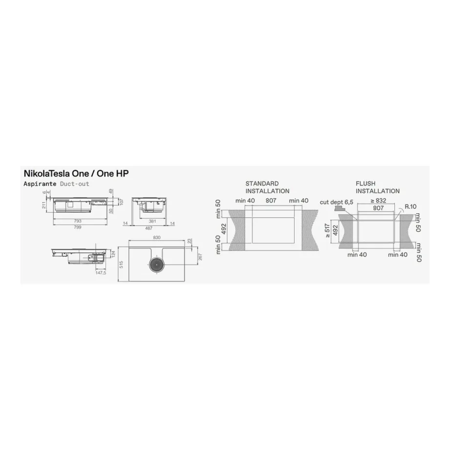Integreeritav induktsioonpliit sisseehitatud õhupuhastiga ELICA NIKOLATESLA ONE HP RAW BR/A/83, 83 cm, 4 tsooni, 2xBridge, A++ energiaklass, must matt – 3