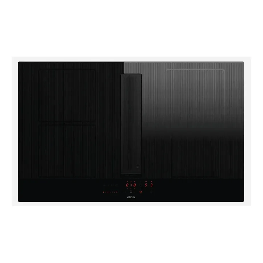 Integreeritav induktsioonpliit sisseehitatud õhupuhastiga ELICA NikolaTesla Velvet BL/A/83, 83 cm, 4 tsooni, duct out, must vitrokeramika, puutetundlik liugjuhtimine, 7200 W, A-klassi energiatõhusus