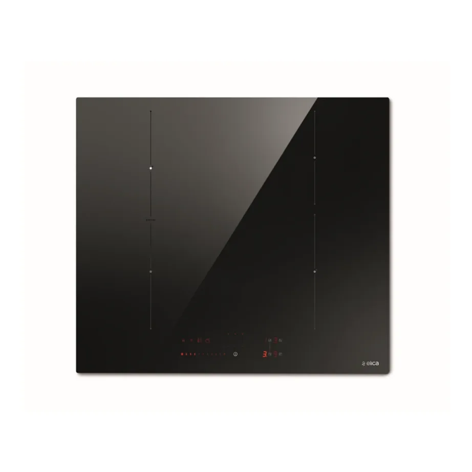 60 cm induktsioonpliidiplaat slider-puutejuhtimisega ELICA RATIO 604 PLUS BL, 4 tsooni, 1xBridge, klaaskeraamiline, raamita, must, 7200 W