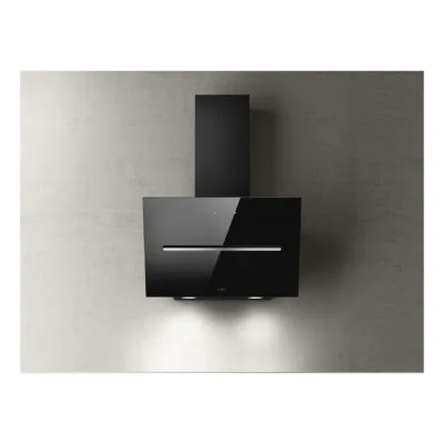 Seinale paigaldatav 60 cm vertikaalne köögikubu ELICA SHY-S BL/A/60, must klaas, LED-valgustus, puutetundlik juhtimine,