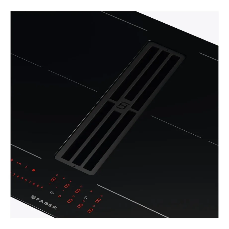 Integreeritav induktsioonpliit õhupuhastiga FABER GALILEO SLIM A600, 60 cm, 4 tsooni, 2xBridge, klaaskeraamiline must, duct out, 7400 W – 3