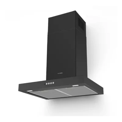 Seinale paigaldatav T-kujuline köögikubu LED-valgustusega FABER STILO COMFORT BK MATT A60/2, 60 cm, must matt