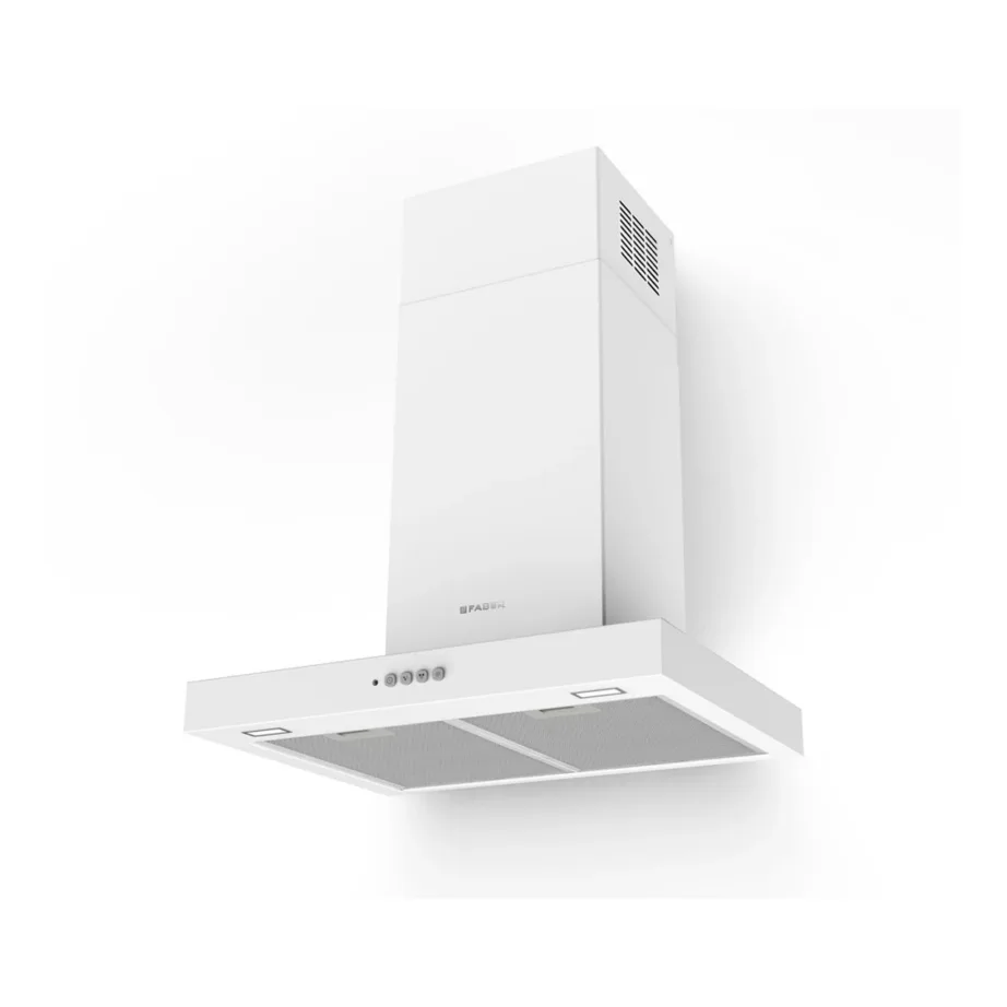 Seinale paigaldatav T-kujuline õhupuhasti FABER STILO COMFORT WH MATT A60/2, 60 cm, valge, LED valgustus, kuni 610 m³/h, eemaldatav rasvifilter, 150 mm väljatõmme, energiaklass B