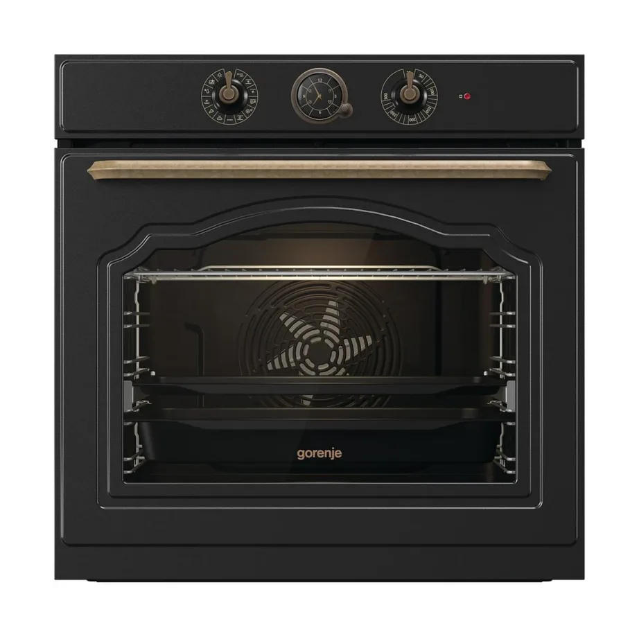 Integreeritav elektriahi AquaClean ja aurufunktsiooniga GORENJE BOS67372CLB, 77 l, A-klass, pöördõhk, 8 režiimi, teleskoopsiinid 1 tasandil, kiire eelkuumutus, must, 60×60 cm