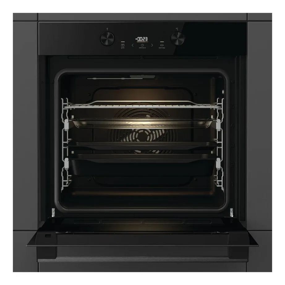 Integreeritav elektriahi AquaClean puhastusega Gorenje BOS6737E20FBG, 77 l, A-klassi, 60 cm, must täisklaasuks, teleskoopsiinid 2 tasandil, pehme ukse sulgemine – 3