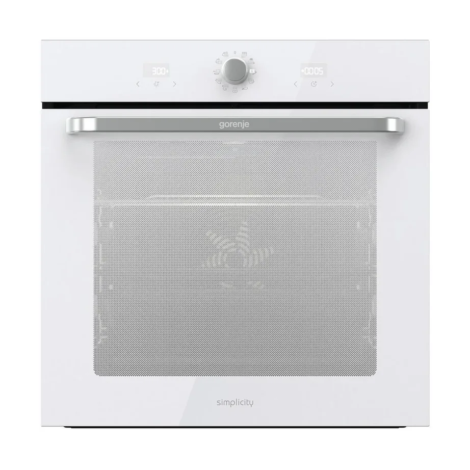 Integreeritav elektriahi aurufunktsiooni ja AquaClean puhastusega Gorenje BOS6737SYW, 77 L, A-klass, konvektsioon, 60 cm, teleskoopsiinid 2 tasemel, valge klaasesipaneel, roostevaba käepide