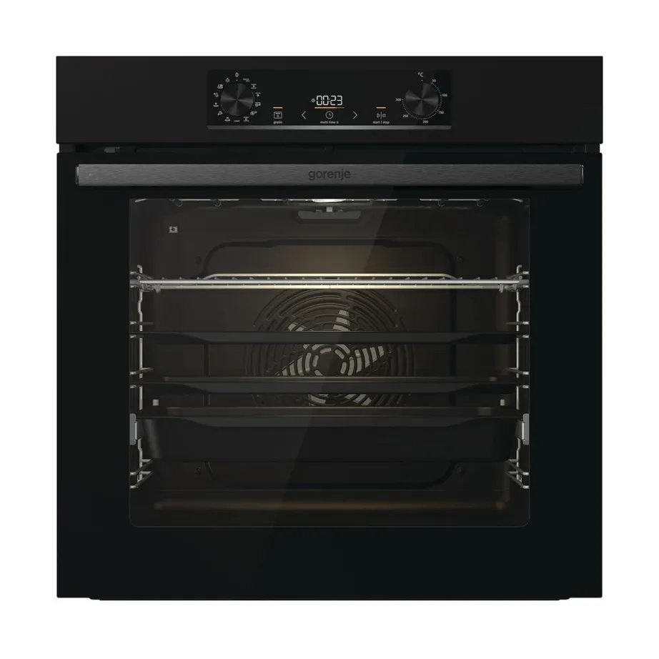 Integreeritav pürolüütiline elektriahi Gorenje BPS6737E07B, 77 l, A+ klass, konvektsioon, auru lisamise funktsiooniga, 60 cm, must, teleskoopsiinid, pehme sulgumine, lapselukk