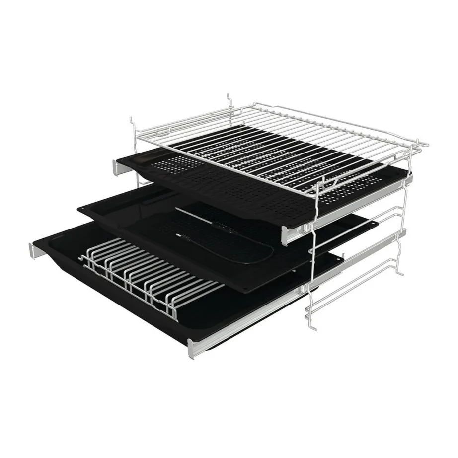 Integreeritav pürolüütiline auruahi Wi-Fi-ga Gorenje BPSA6747DGWI, 77 l, A+ energiatõhusus, 60 cm, must klaasesipaneel ja täisklaasuks, 2 tasemel teleskoopsiinid, lihatermomeeter, 100 automaatprogrammi – 3