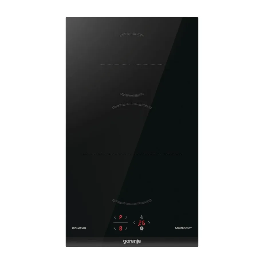 Kahe keedualaga 30 cm integreeritav induktsioonpliit Gorenje GI3201BC, vitrokeramika pind, puutetundlik juhtimine, taimer, PowerBoost, lapselukk, 3600 W, must
