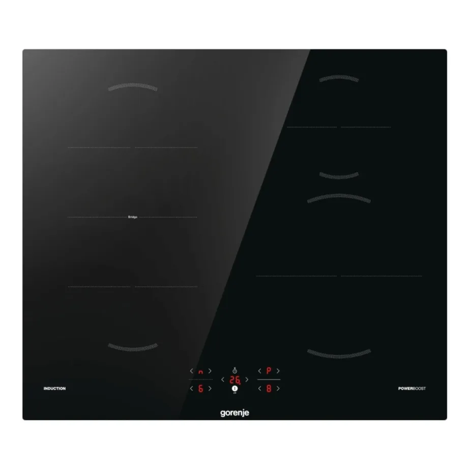 Induktsioonpliidiplaat Bridge-tsooniga Gorenje GI621FMC, 60 cm, 4 keedutsooni, 7200 W, raamita must klaaskeraamika, puutetundlik juhtimine, taimer, lapselukk, PowerBoost