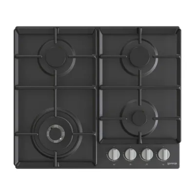 Integreeritav gaasipliidiplaat wok-põletiga Gorenje GW641EXB, 4 põletit, 60 cm, must teraspind, malmist pannirestid,