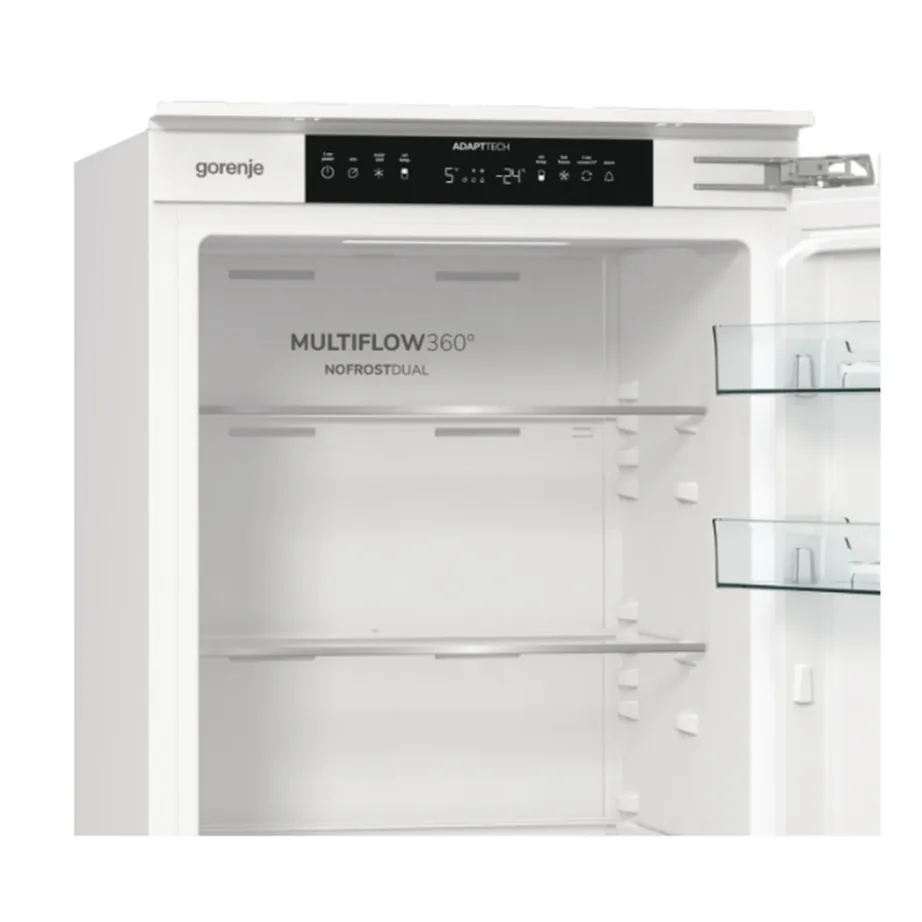 Integreeritav NoFrost külmik sügavkülmaga all Gorenje NRKI517E42, inverterkompressor, E energiaklass, 252 l, 177.2 cm, LED-valgustus, ukse-uksele paigaldus, valge – 4