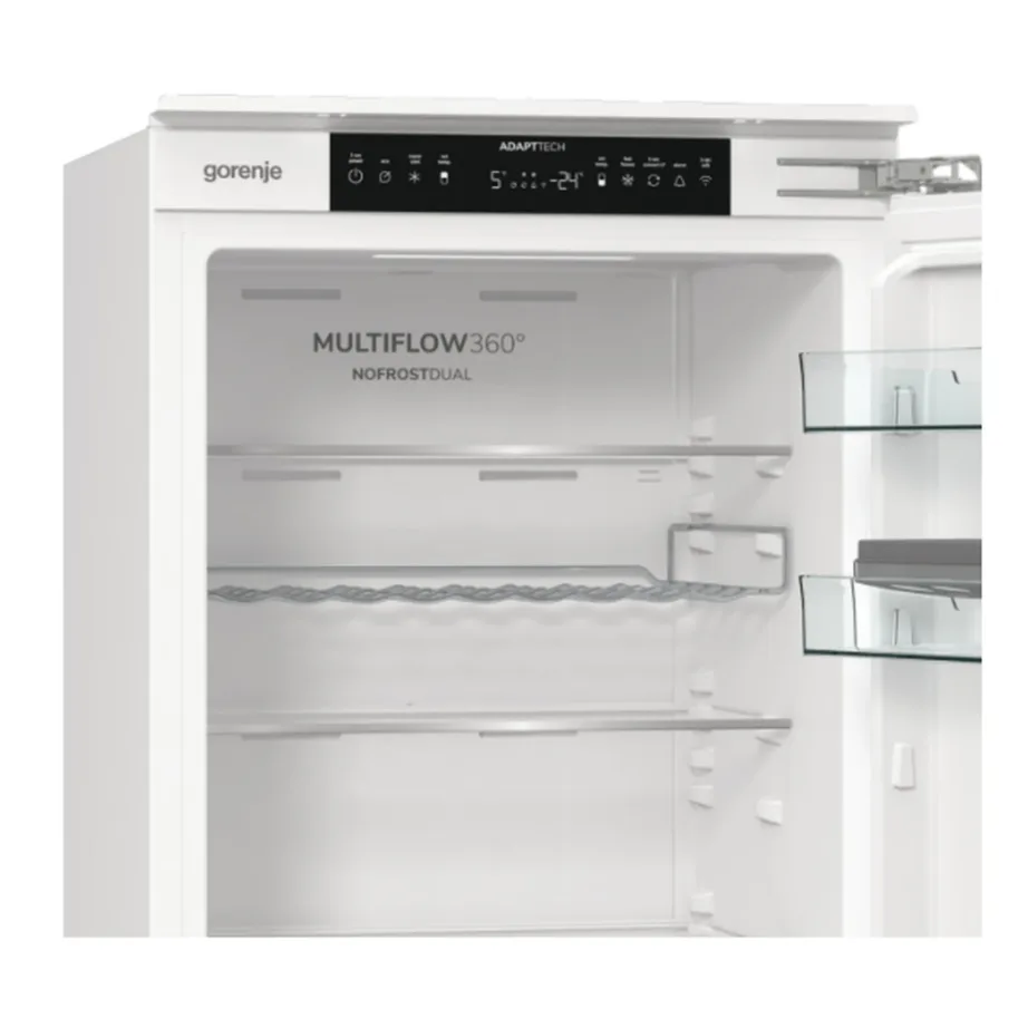Integreeritav külmik alumise sügavkülmaga NoFrostiga Gorenje NRKI517E62WF, 60 cm, 176/76 L, E-kl, inverterkompressor, 35 dB, Wi-Fi, LED-valgustus – 5
