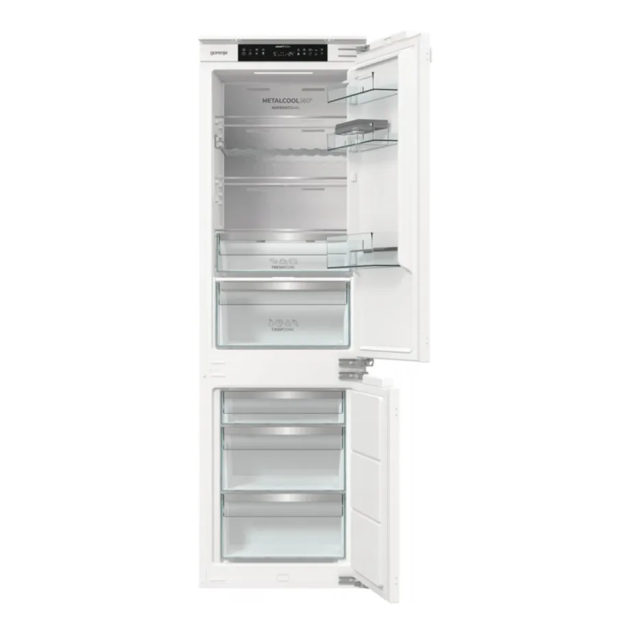 Integreeritav No Frost külmik-sügavkülmik Wi-Fi ja AdaptTechiga Gorenje NRKI517E82WF, 60 cm, 177 cm, inverterkompressor, 176/76 L, LED-valgustus, 35 dB, uks-uksele paigaldus