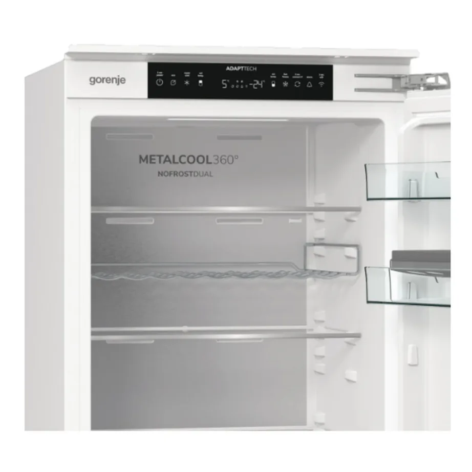 Integreeritav No Frost külmik-sügavkülmik Wi-Fi ja AdaptTechiga Gorenje NRKI517E82WF, 60 cm, 177 cm, inverterkompressor, 176/76 L, LED-valgustus, 35 dB, uks-uksele paigaldus – 4