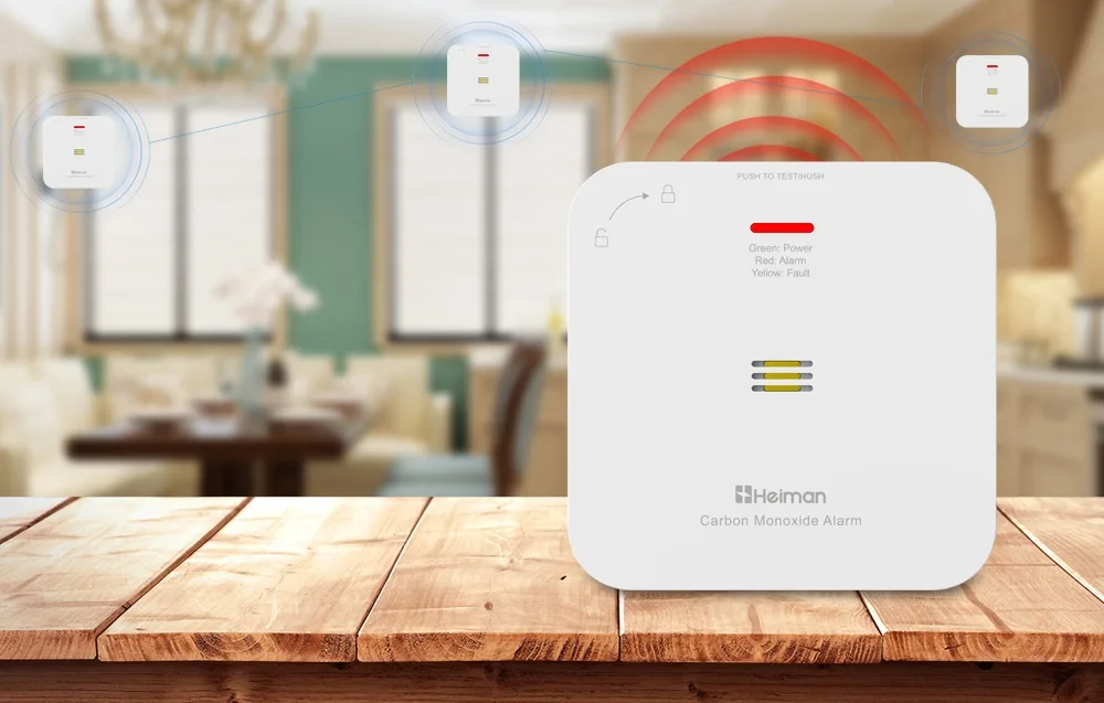 Häire korral süttib punane LED ja kõlar annab märku.