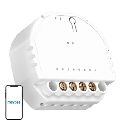 Meross MSS815MA-UN Matter Wi‑Fi nutilüliti (lüliti taha), energiatarbe mõõtmisega, 2,4 GHz, HomeKit/Google/Alexa/Home