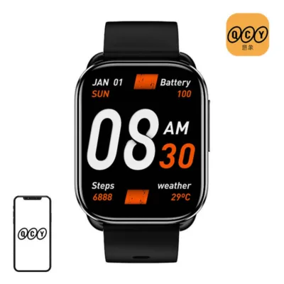 Nutikell QCY Watch GS 2,02″ 60 Hz TFT‑ekraaniga ja Bluetooth‑kõnedega, 320x385, IPX8, kuni 10 päeva aku, 300 mAh,
