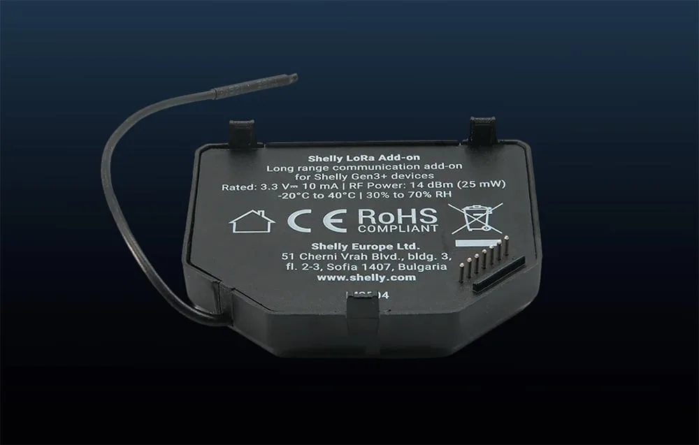 Paindlik skriptitav Shelly LoRa Add-on EU868